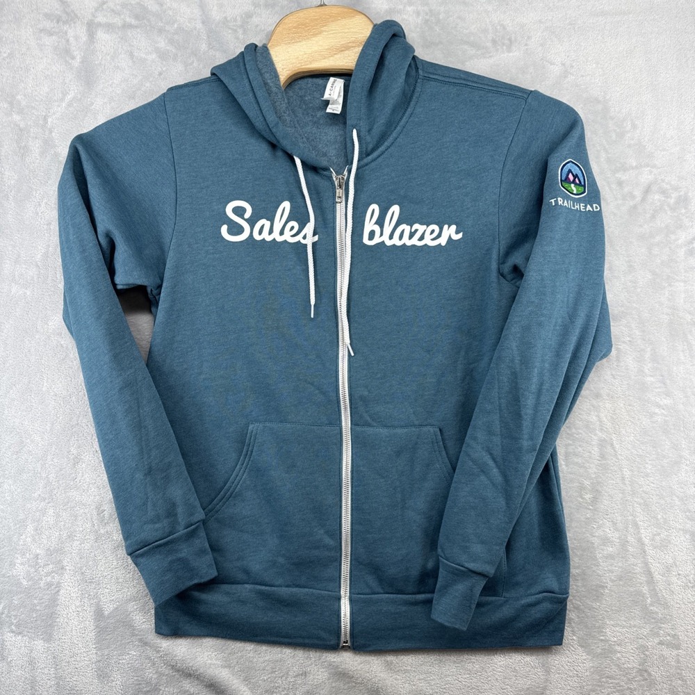 Salesforce Saleblazer Sweatshirt Bella+Canvas Blue Full-Zip Hoodie Size M NWT